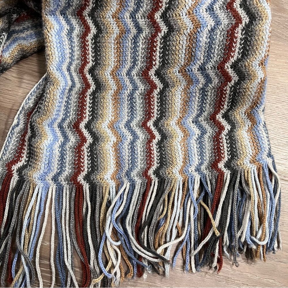 Missoni Wool Blend Zigzag Patterned Classic Scarf… - image 6